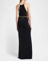 chain cutout sable jersey halter evening dress