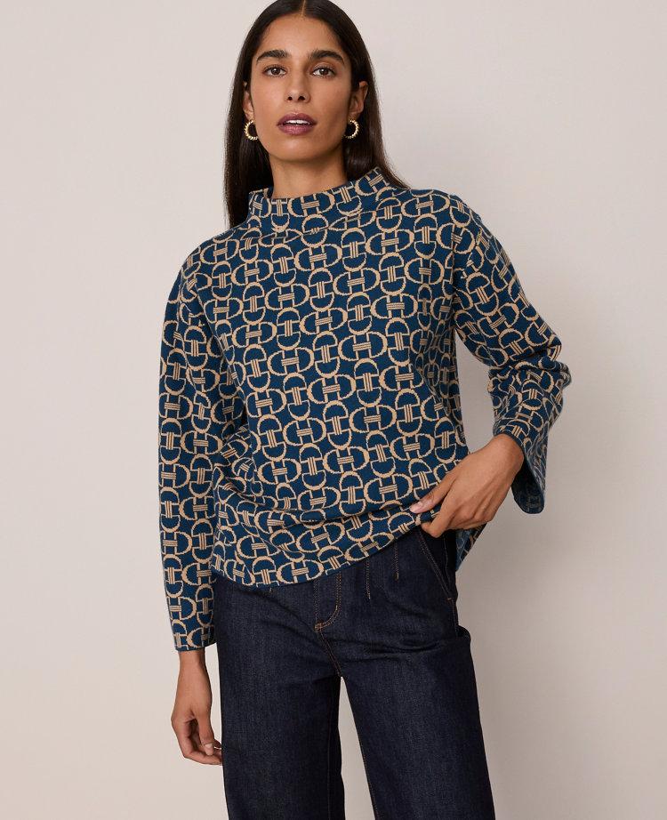 chain link print sweater
