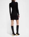 chain-necklace long-sleeve mini sweater dress