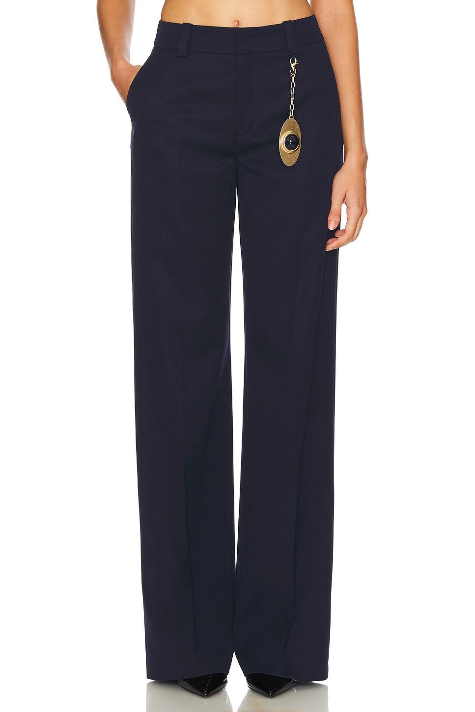 chain plate straight leg trouser