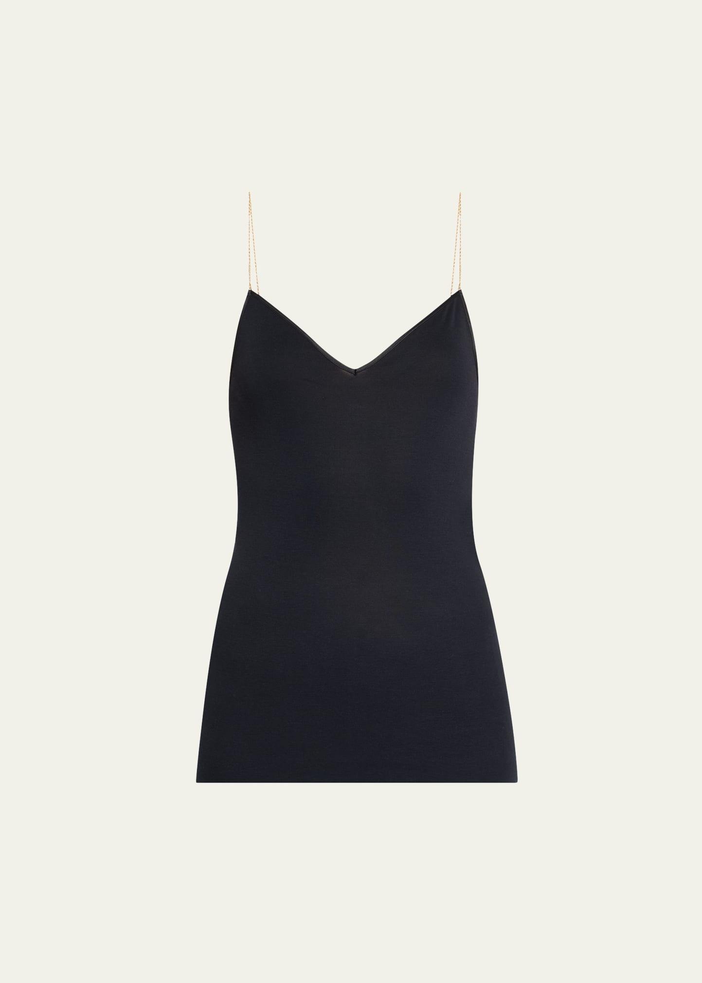 chain-strap cotton cami