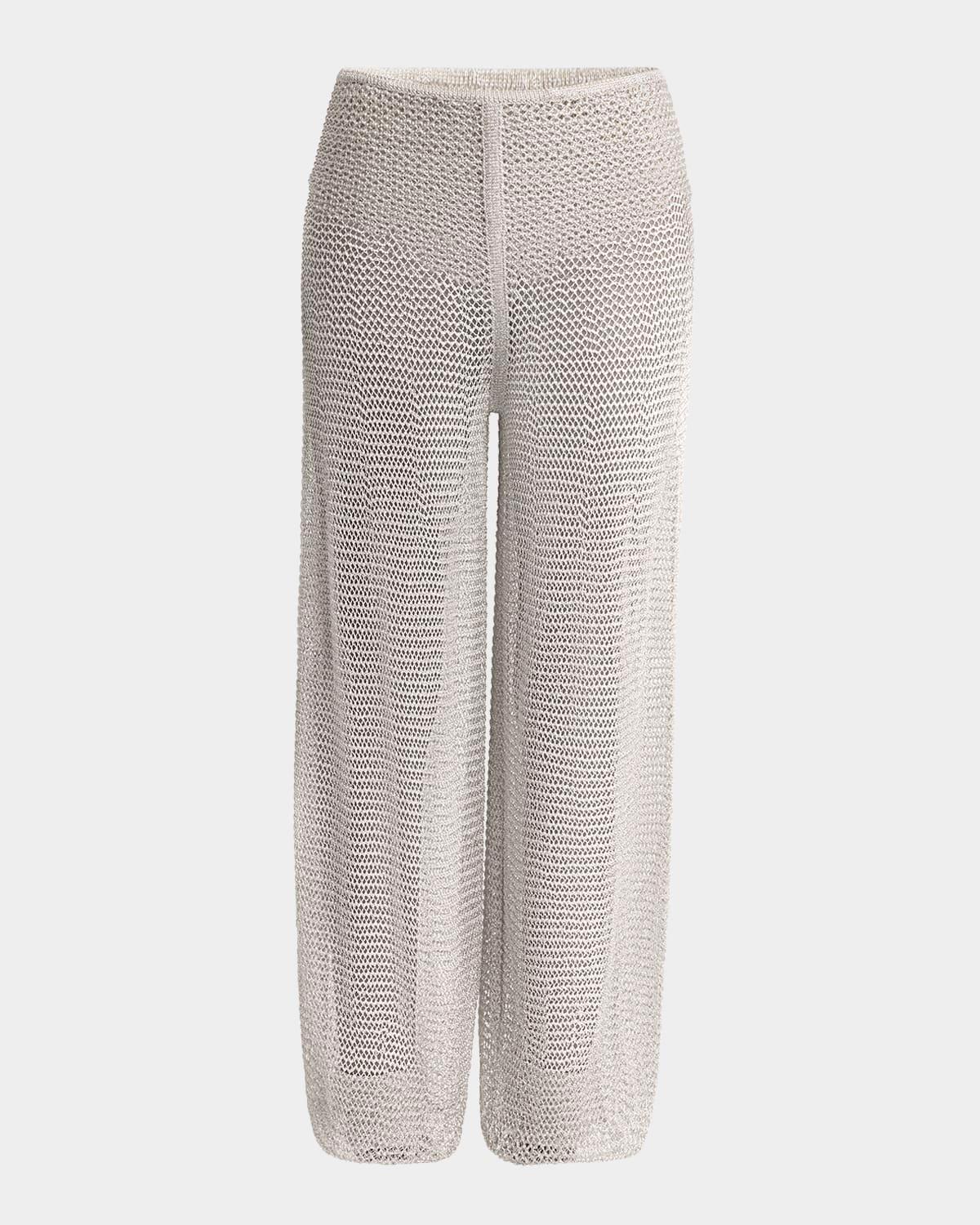chainmail mesh knit wide-leg balloon pants