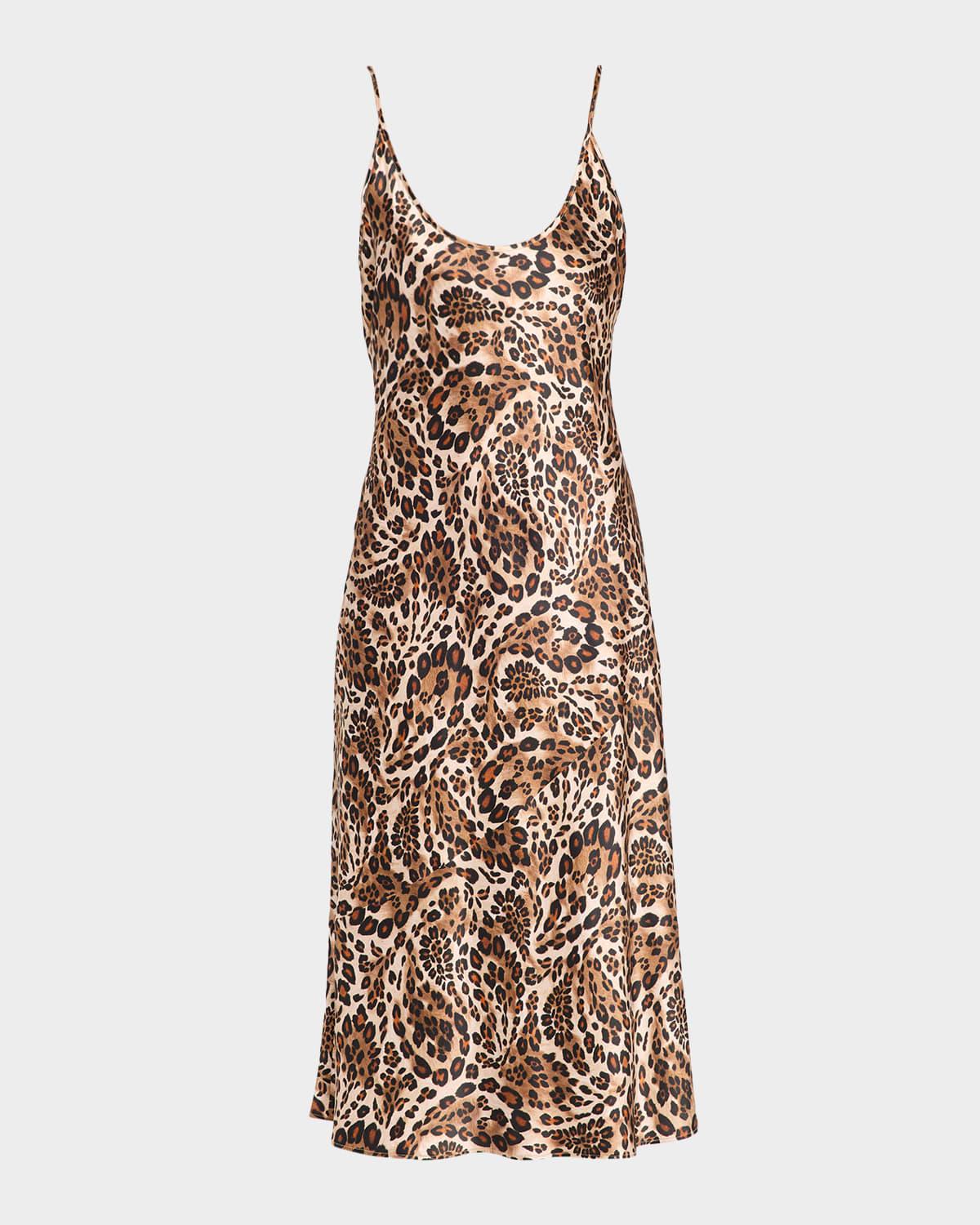 chalia leopard-print silk slip dress