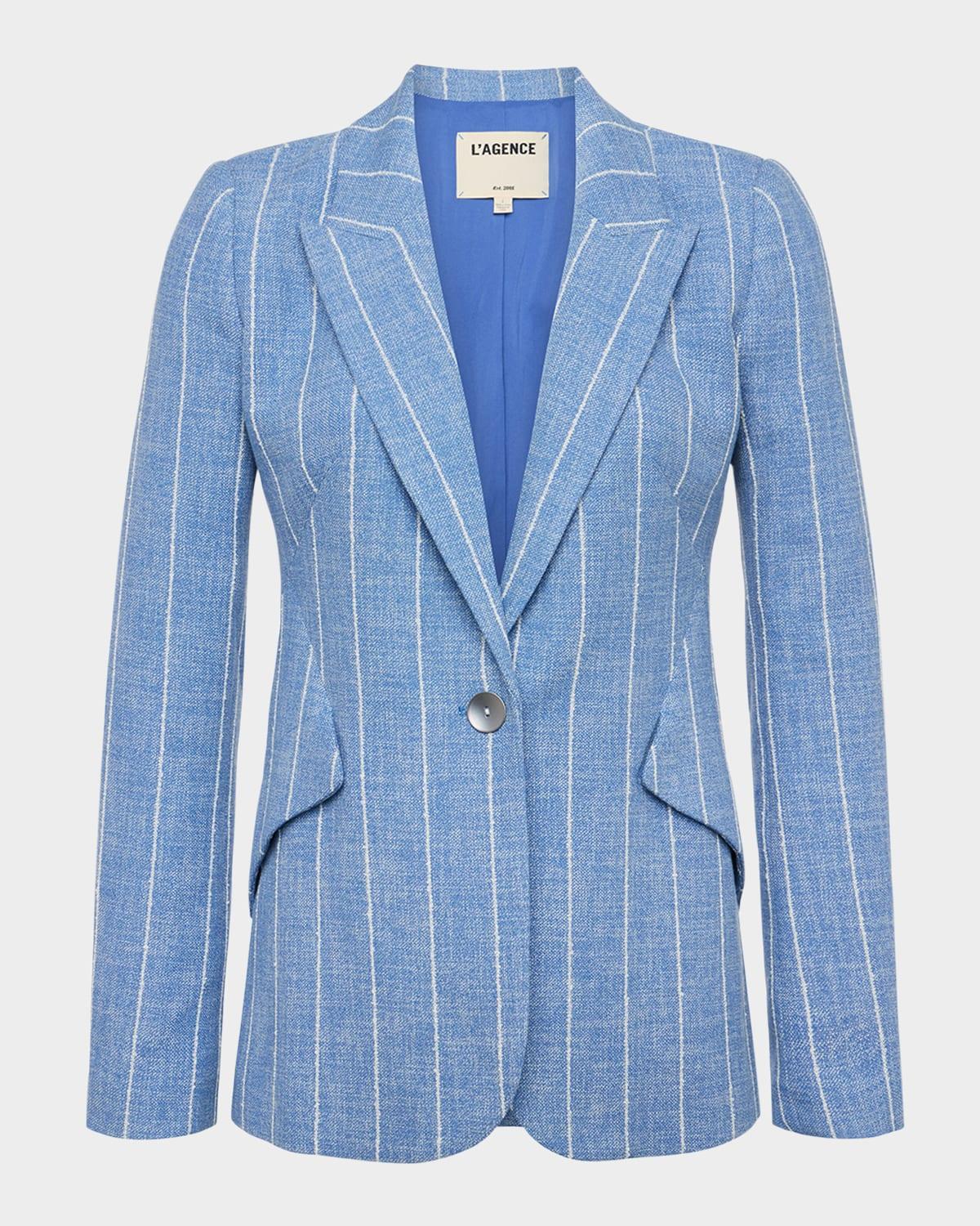 chamberlain pinstripe single-breasted blazer