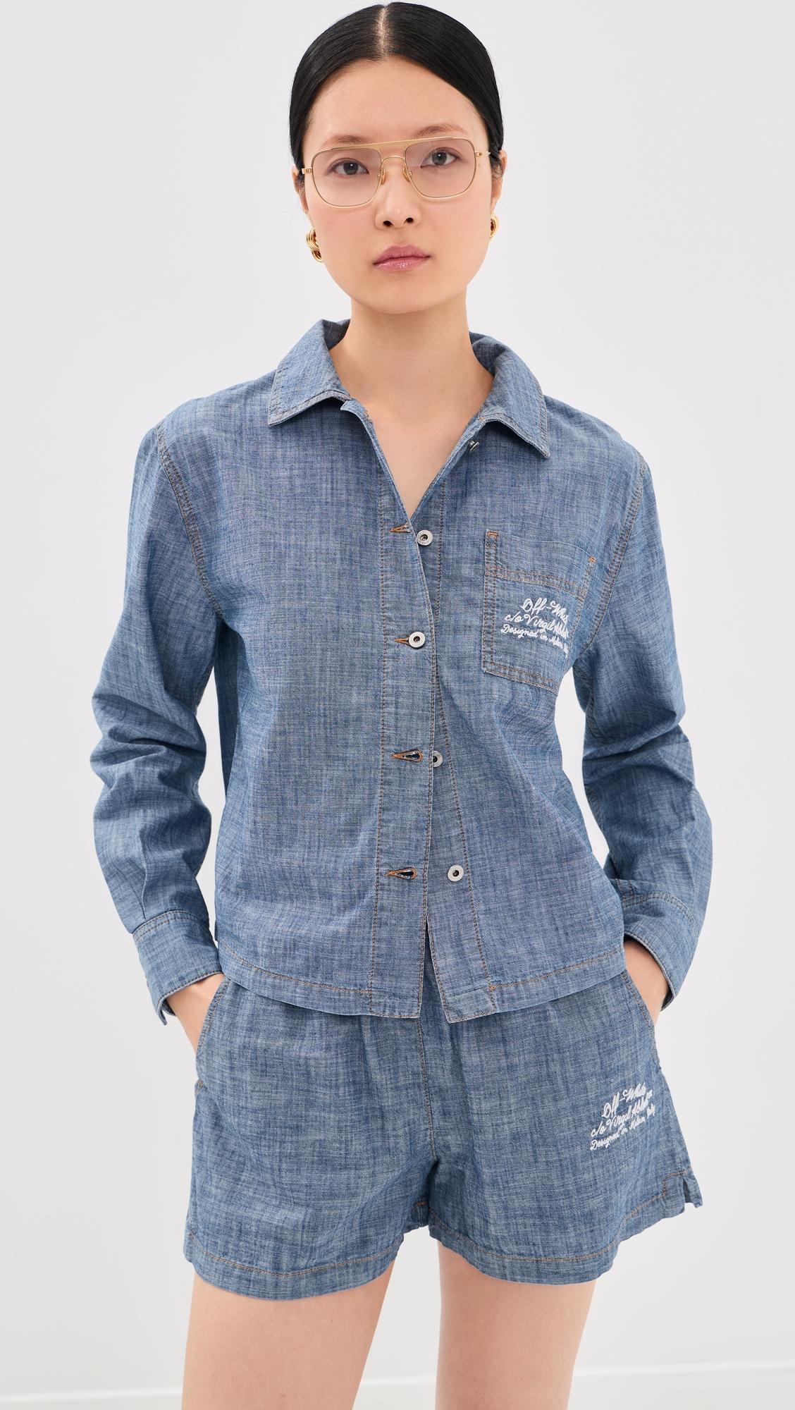 chambray denim pajama shirt
