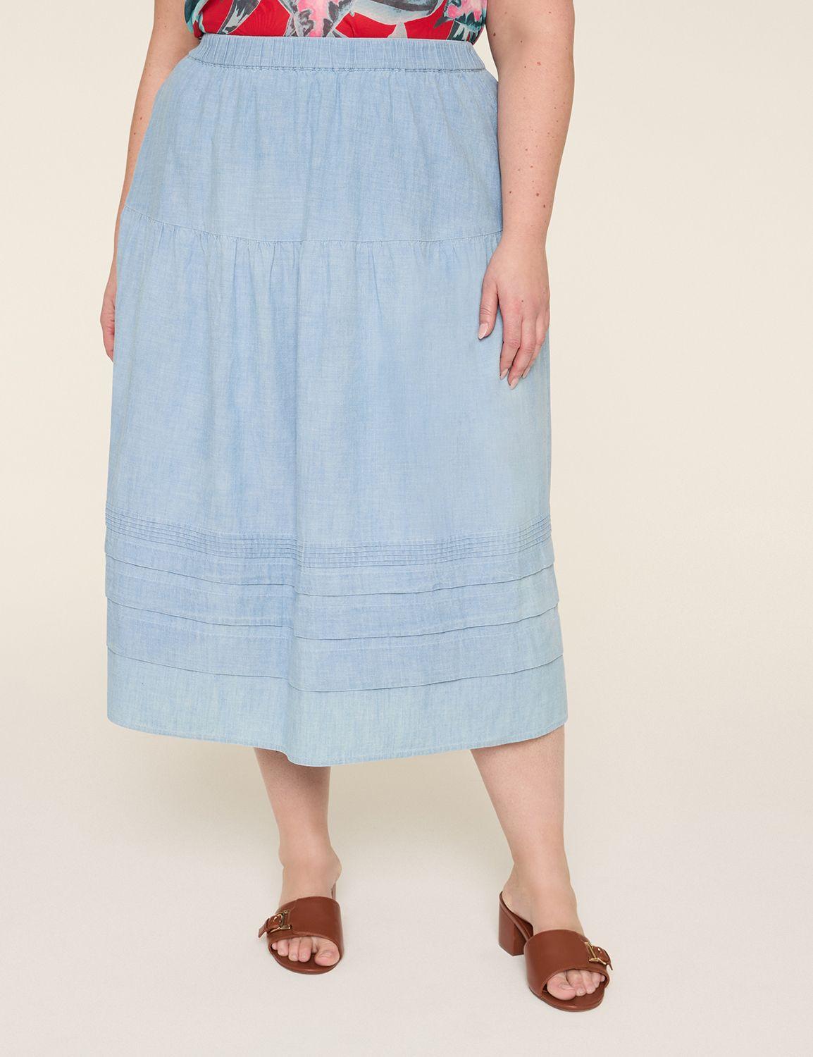chambray pintuck skirt