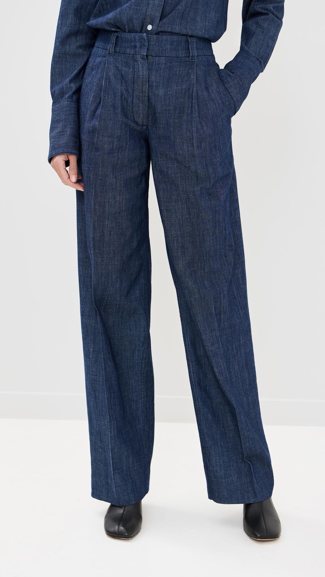 chambray relaxed wide leg pants