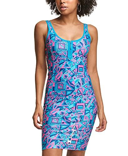 champion printed bodycon rock block womens active dresses size l, color: rock block