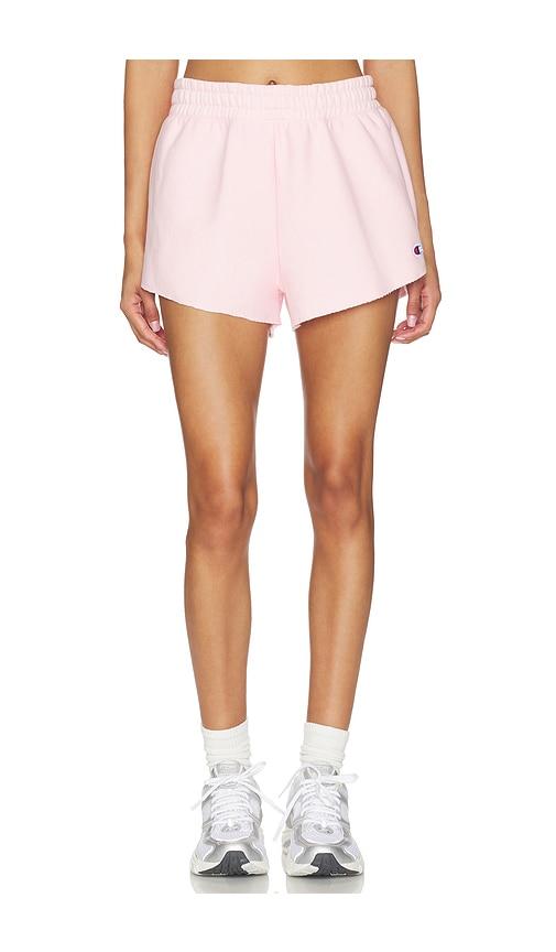 champion reverse weave swing short in rose.