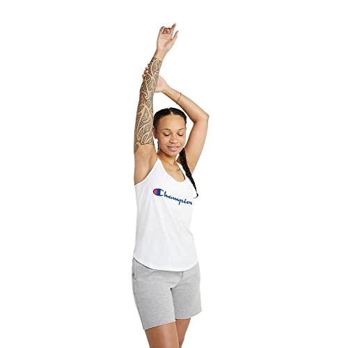 champion top, tank for women, cotton, multiple colors, classic, white script, medium