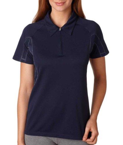 champion women's double dry performance polo, navy, large