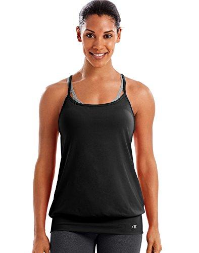 champion women's mesh strappy tank, turquoise waters/quarry blue, m