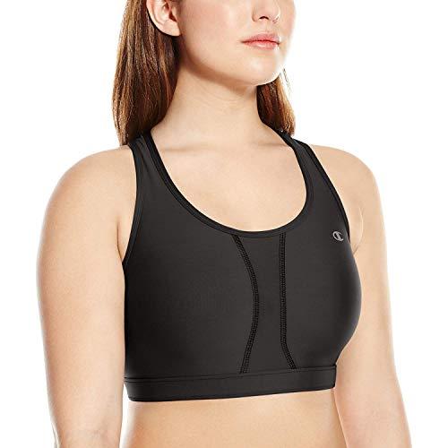 champion women's plus-size vented compression sports bra, black, 2x large