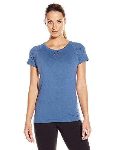 champion women's seamless mesh tee, sea bottom blue, small