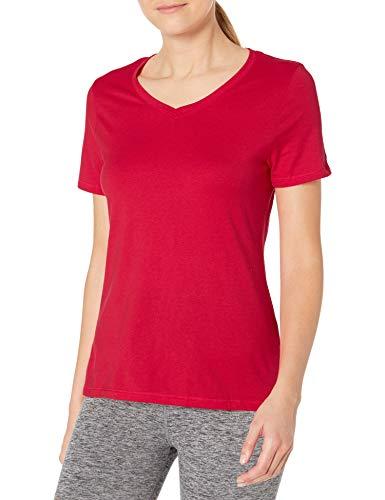 champion women's short sleeve double dry performance cotton tee, team scarlet, 3xl