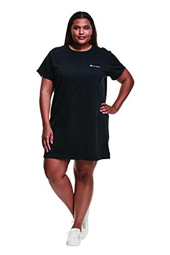 champion womens champion women's plus tee dress t shirt, black, 2x us