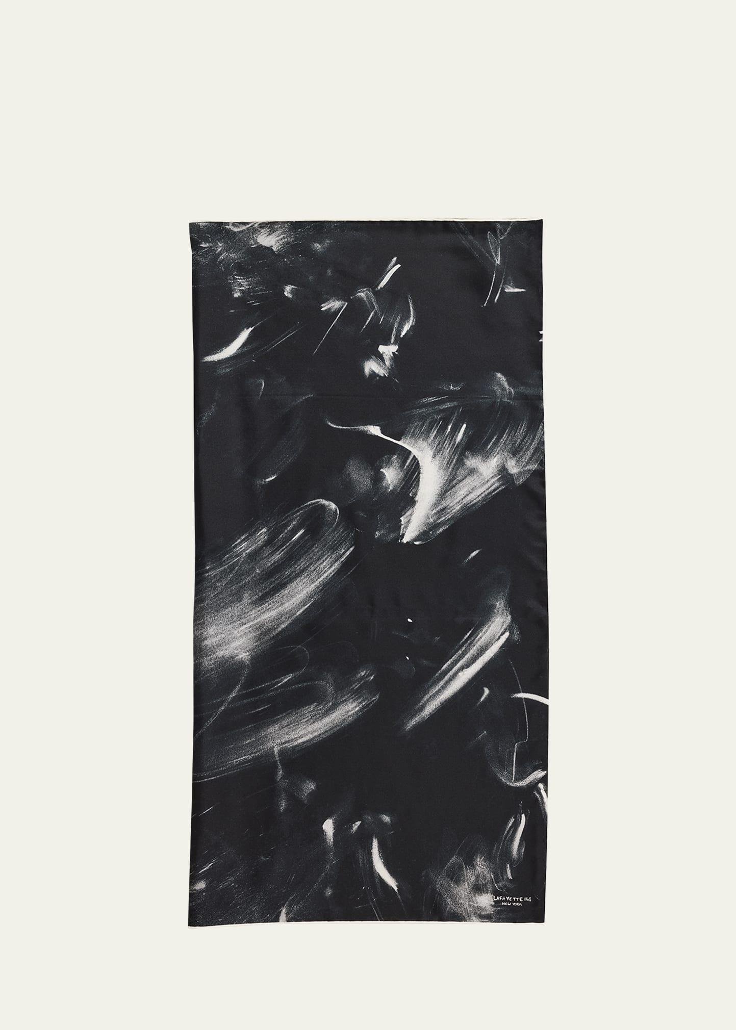 charcoal dust square silk twill scarf