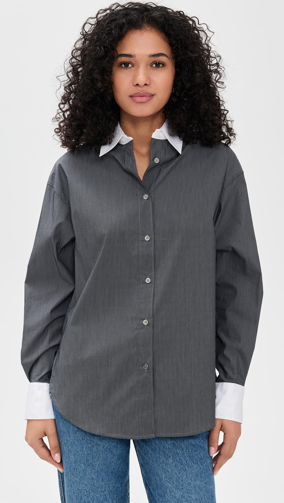 charcoal micro stripe the everything shirt