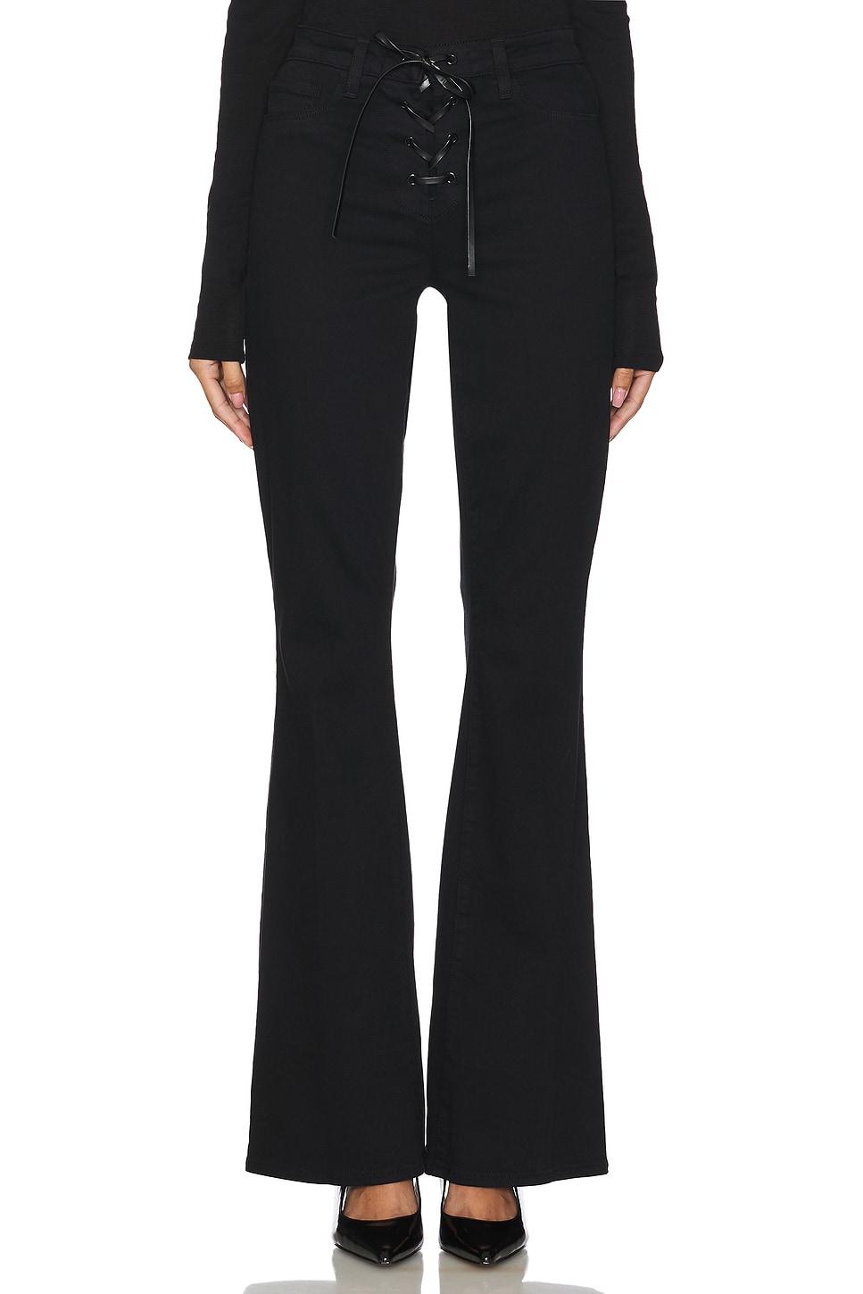 charis high rise front lace up flare pant