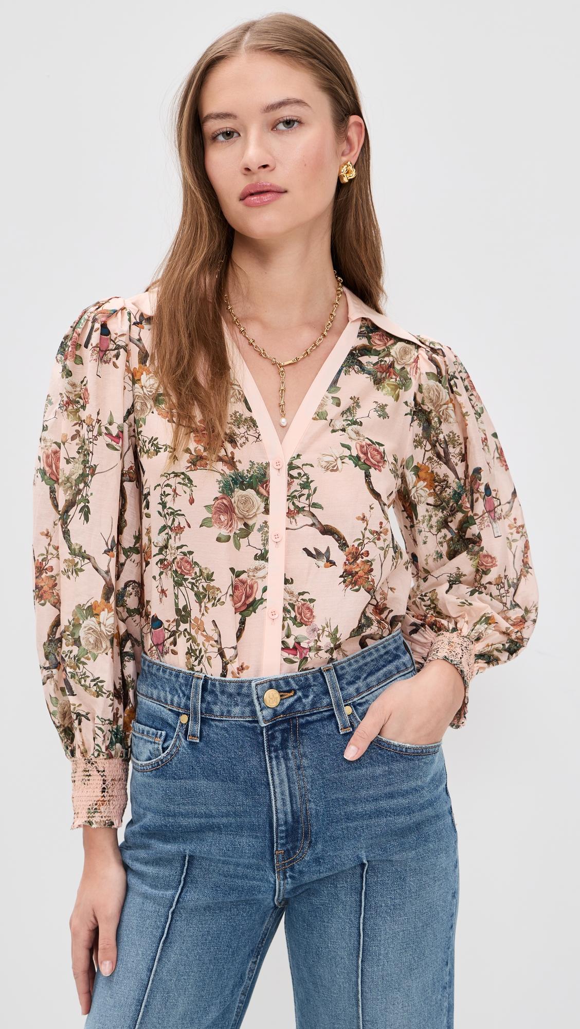 charis long sleeve button down blouse