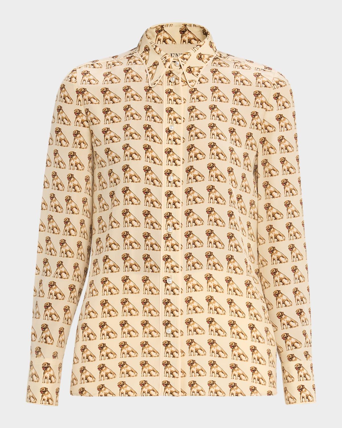 charles pug crepe de chine blouse