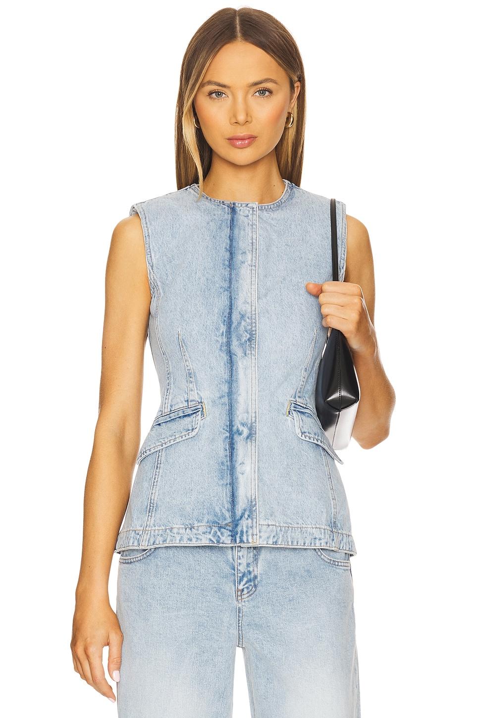 charley sleeveless button up top