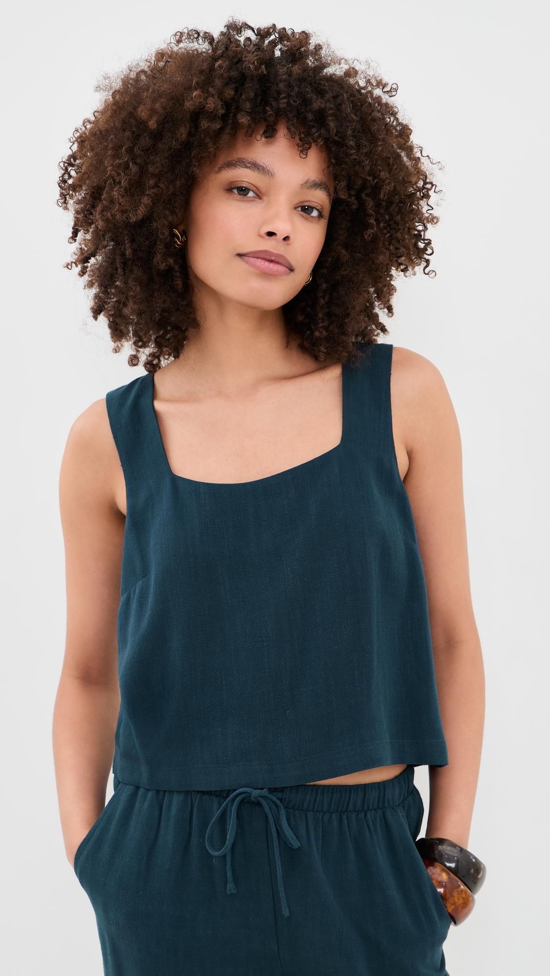 charli cropped linen tank
