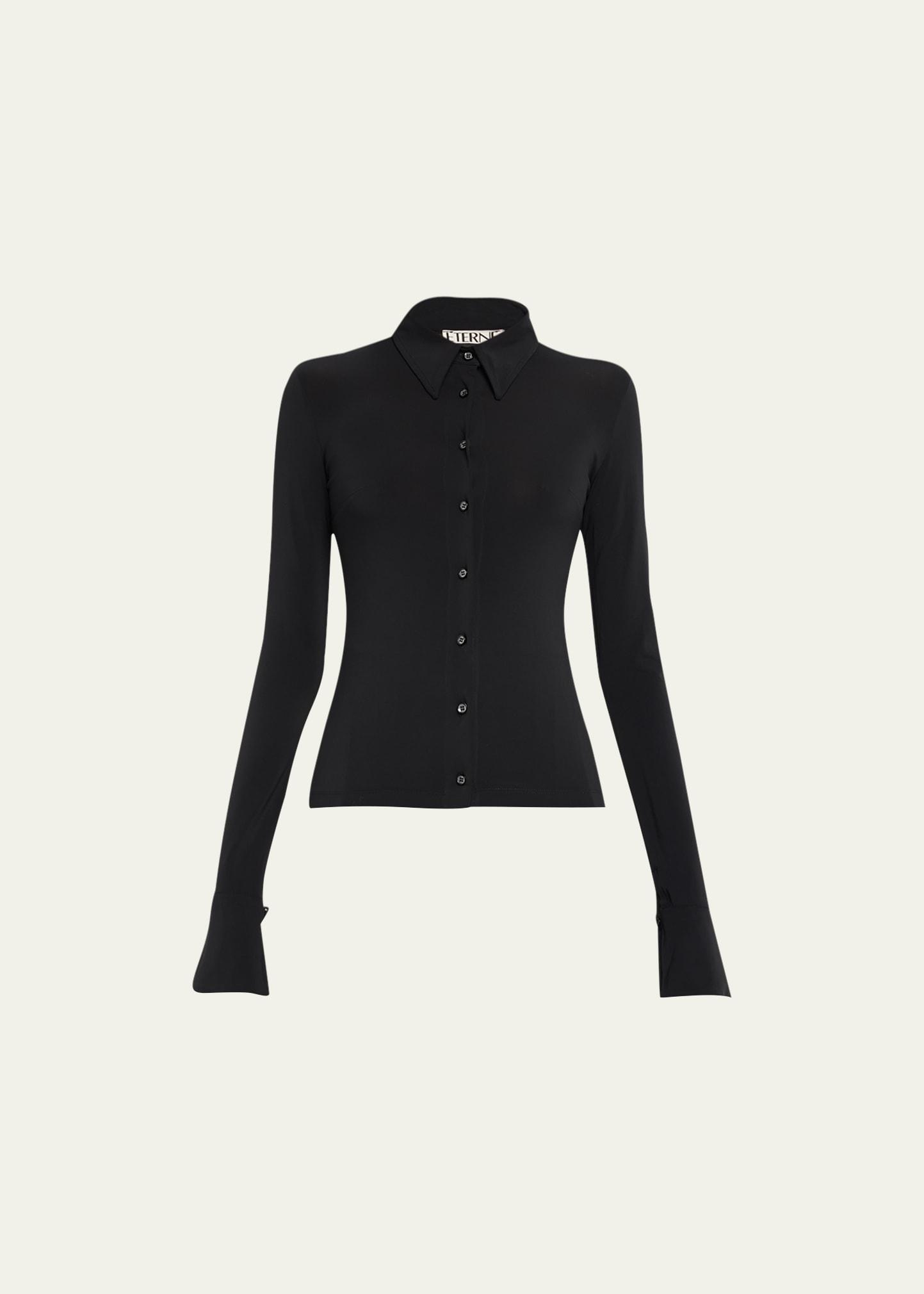 charlie slim stretch button-front top