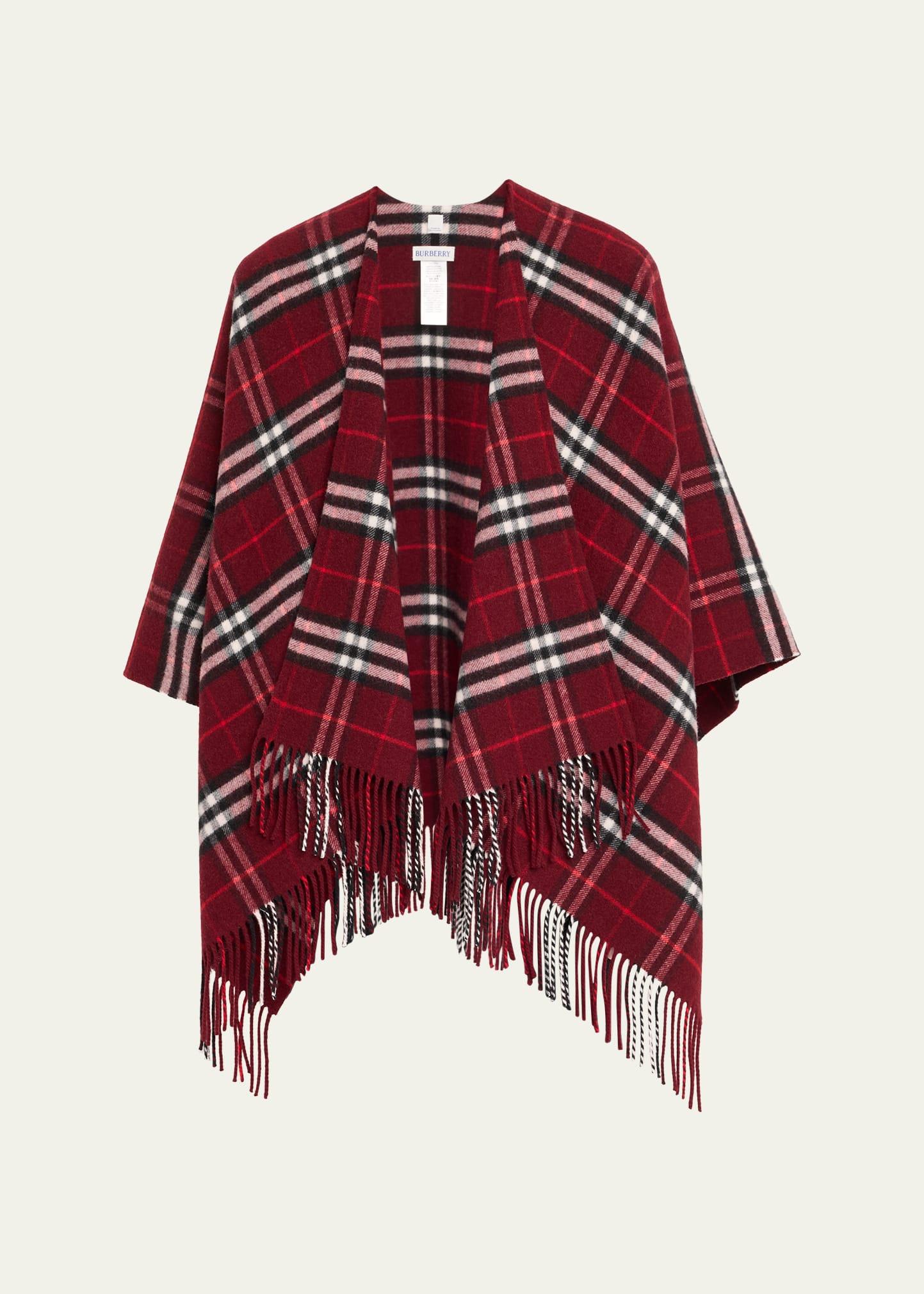 charlotte check wool cashmere cape