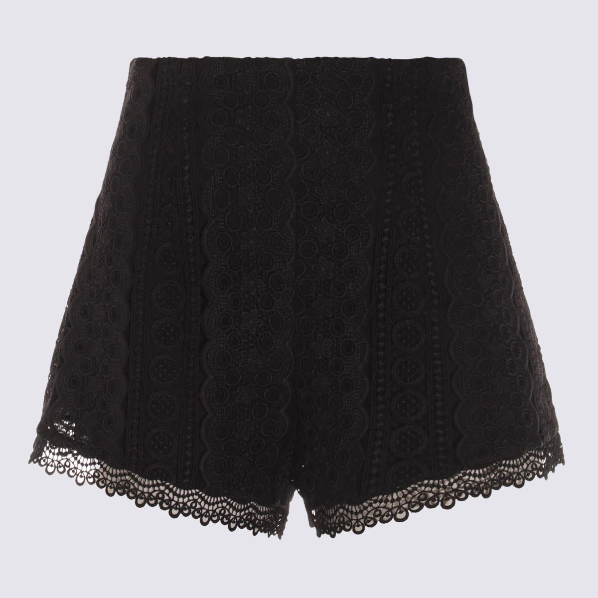 charo ruiz black cotton blend shorts