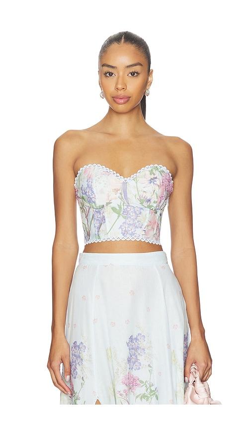 charo ruiz ibiza bustier bio top in baby blue.