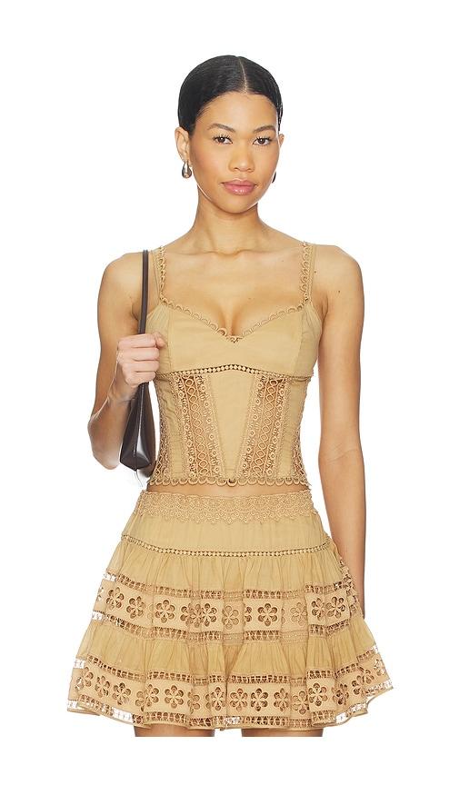 charo ruiz ibiza bustier top poppy in tan.