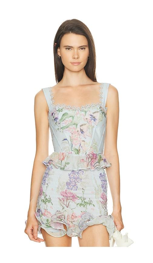 charo ruiz ibiza floret top in baby blue.