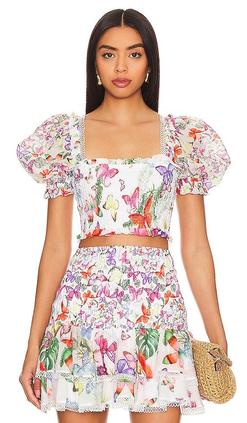 charo ruiz ibiza lirio top in white.