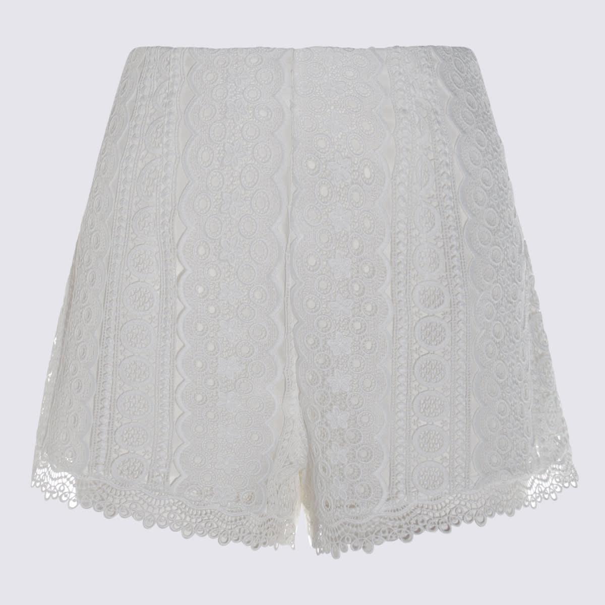 charo ruiz white cotton blend shorts