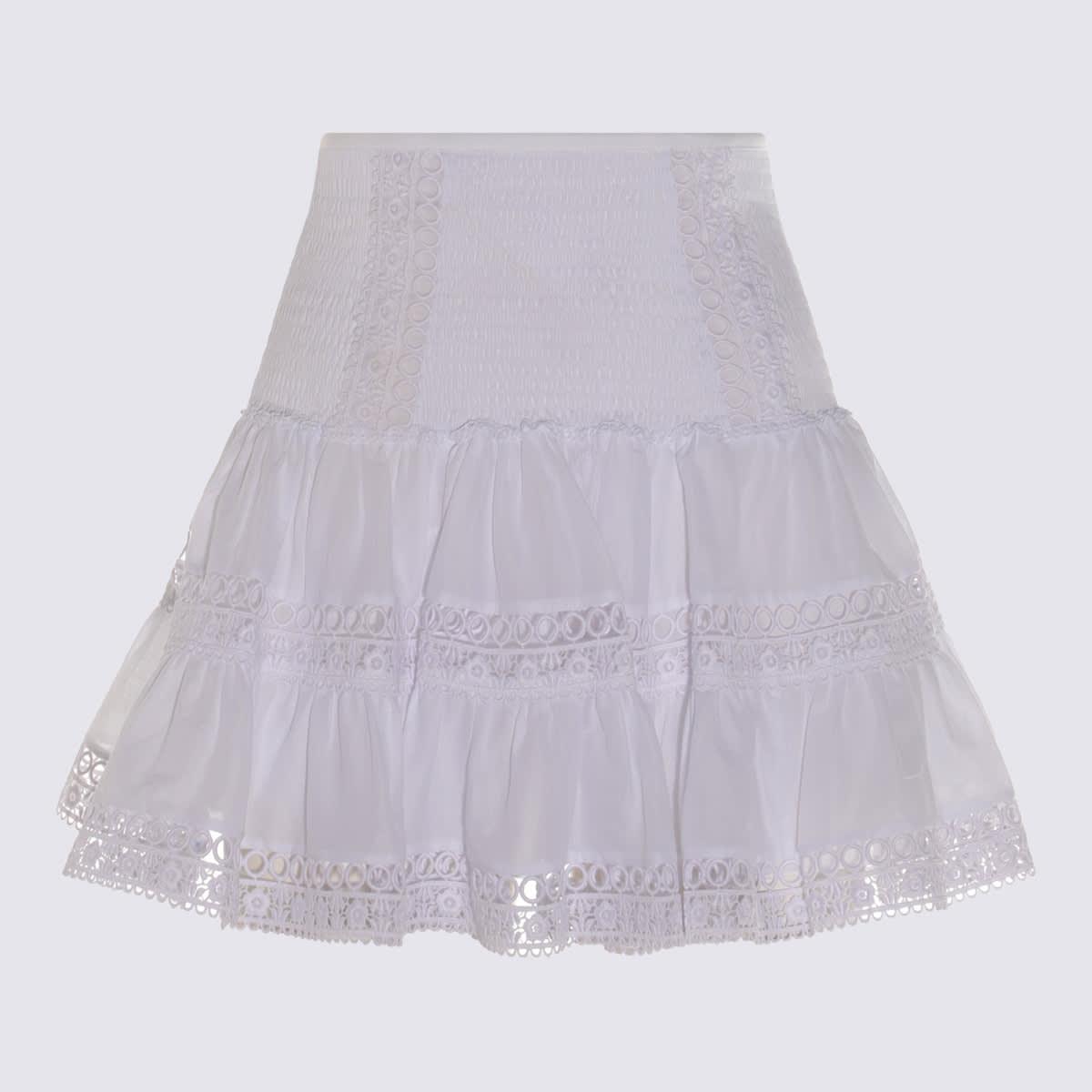 charo ruiz white cotton mini skirt