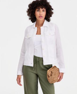 charter club womens 100 linen jacket created for macys