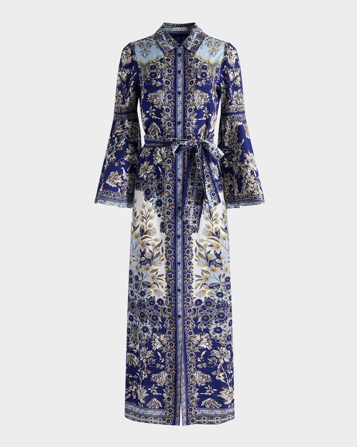 chassidy forevermore bell-sleeve shirtdress