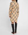 check belted long-sleeve shirtdress
