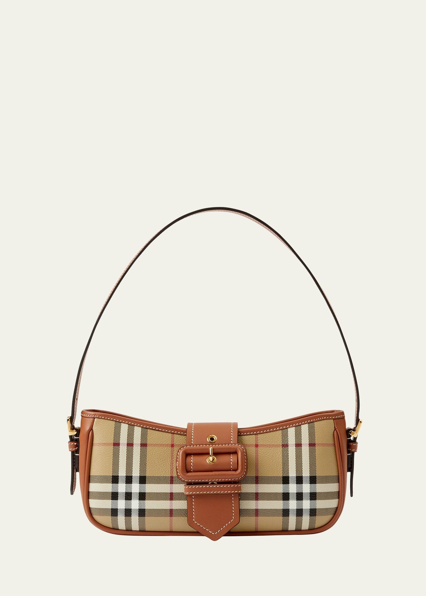 check buckle shoulder bag