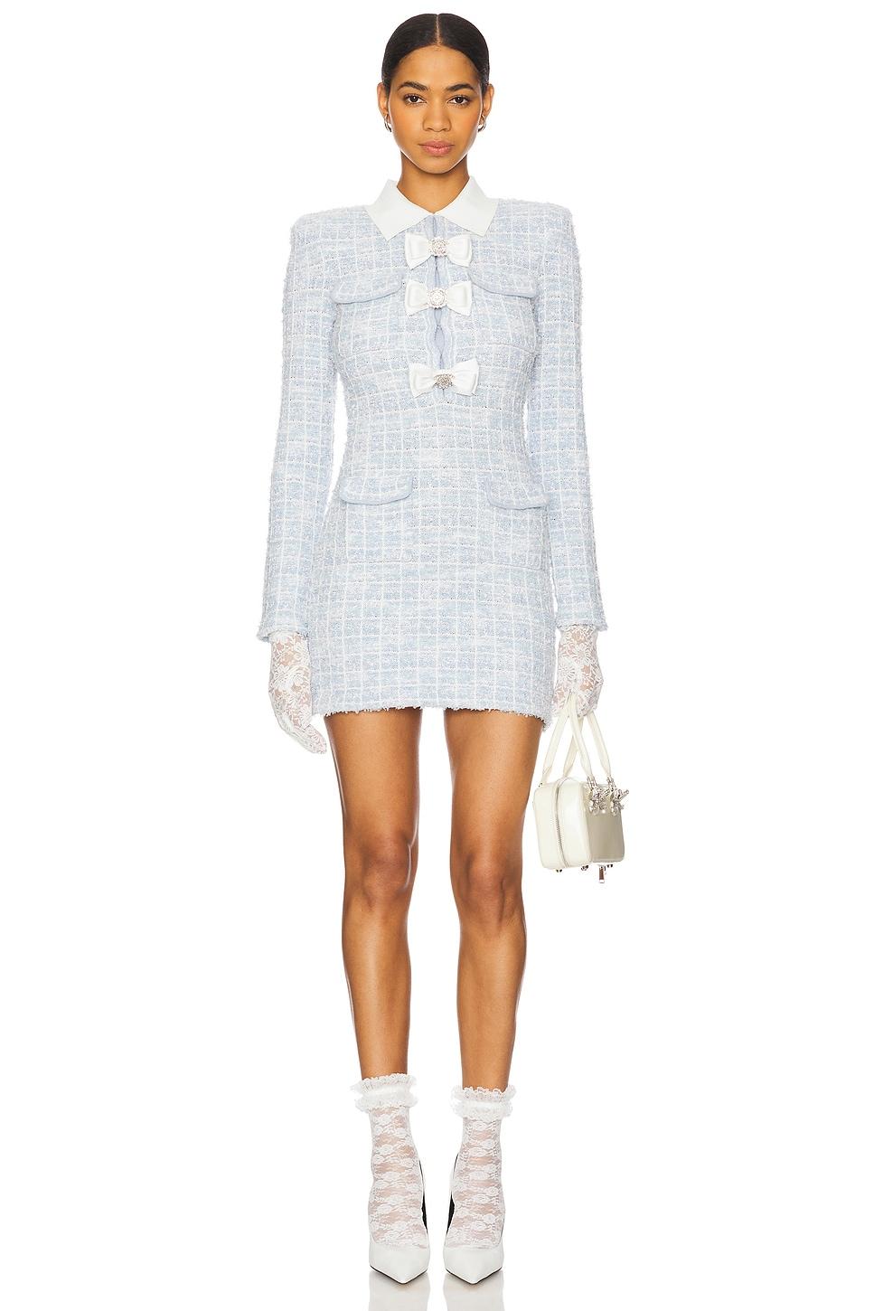 check collared knit mini dress