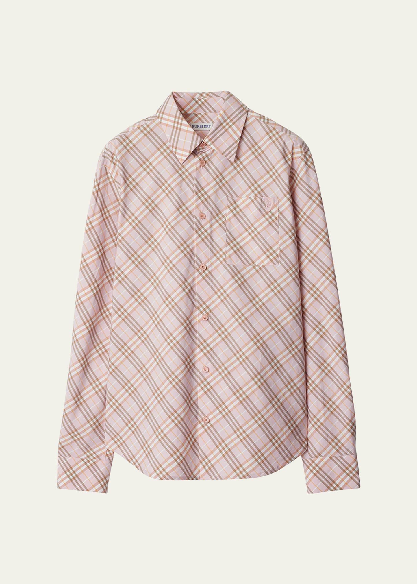 check cotton button-down shirt