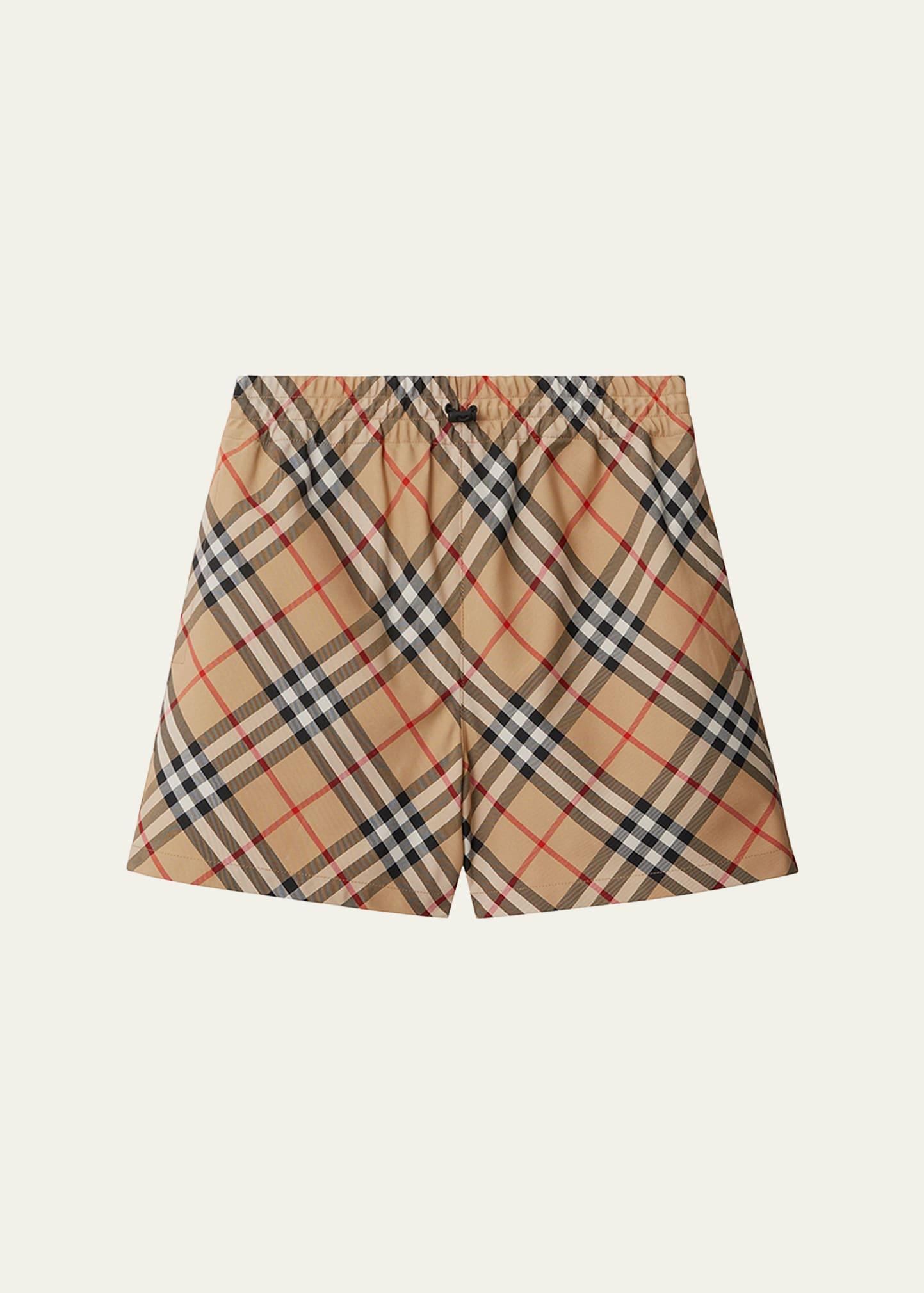 check ekd drawstring pull-on shorts