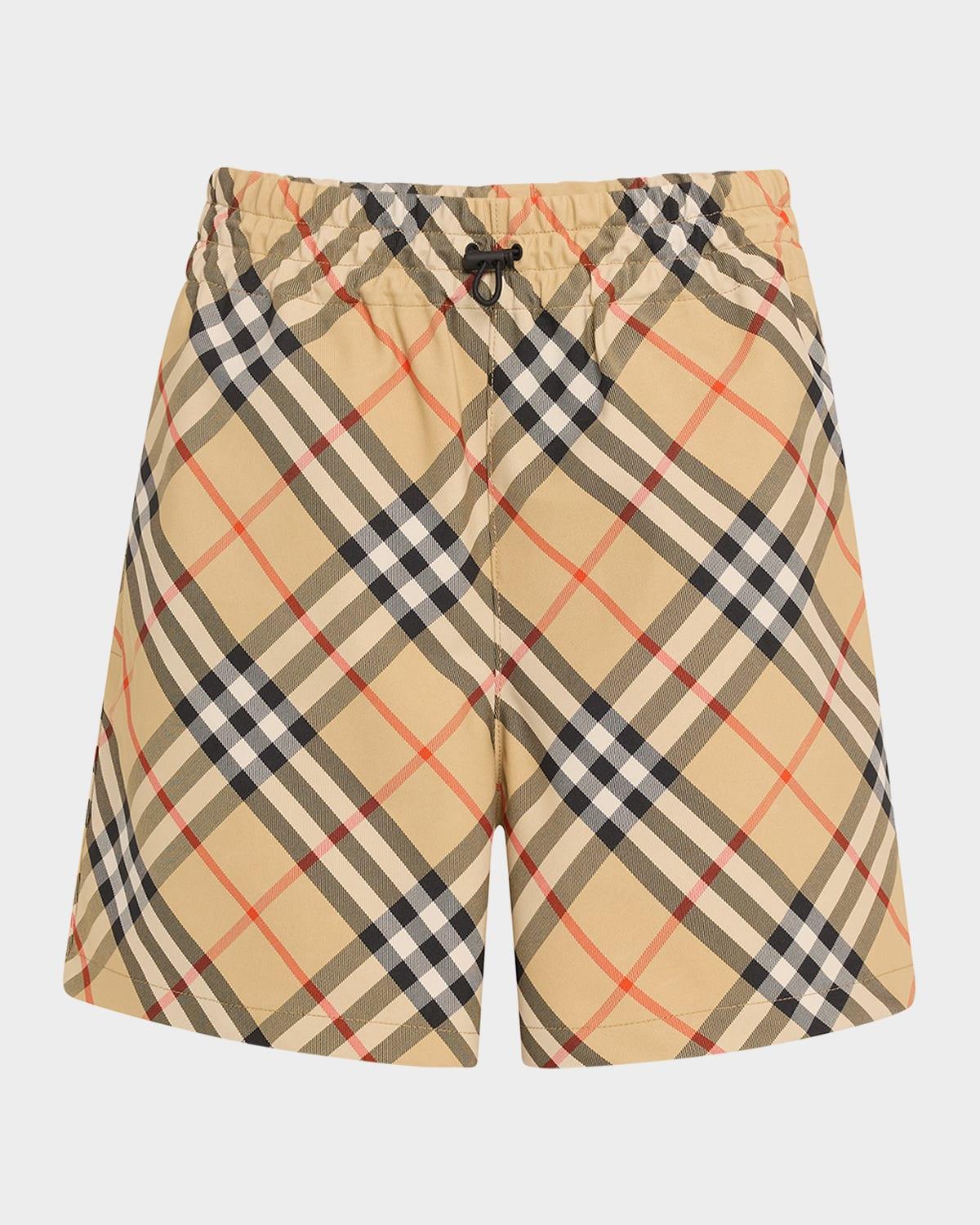 check ekd drawstring pull-on shorts