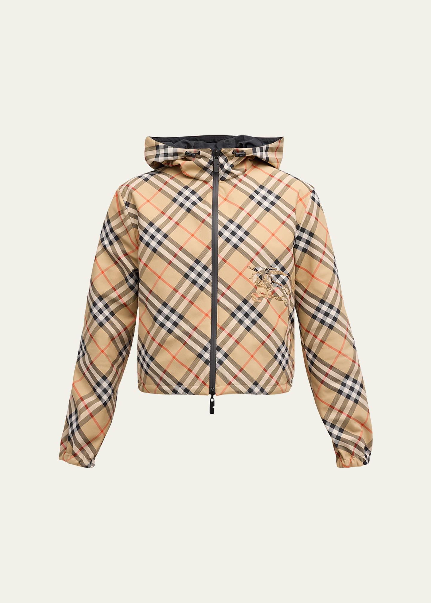 check ekd hooded reversible jacket