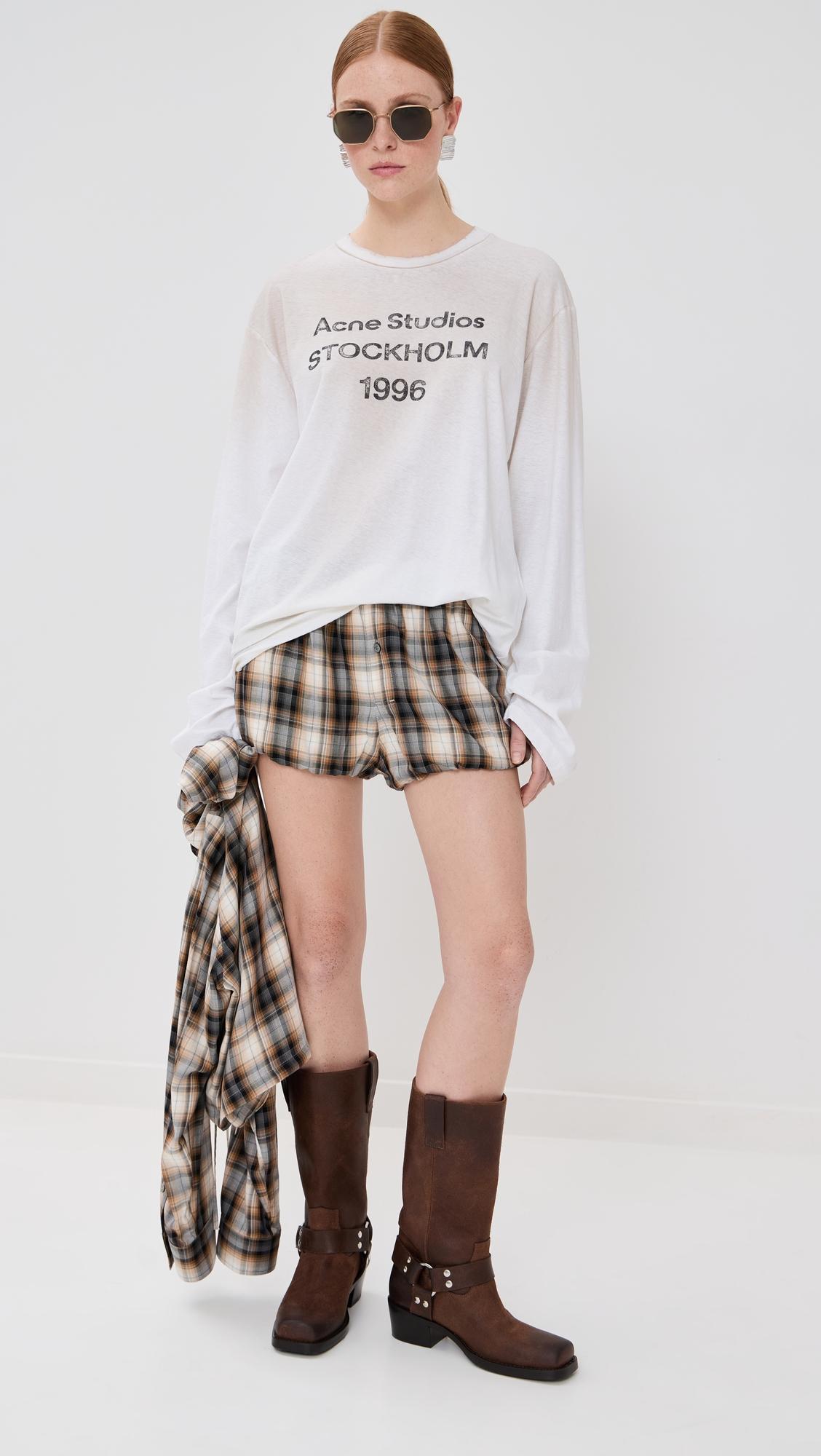 check flannel shorts