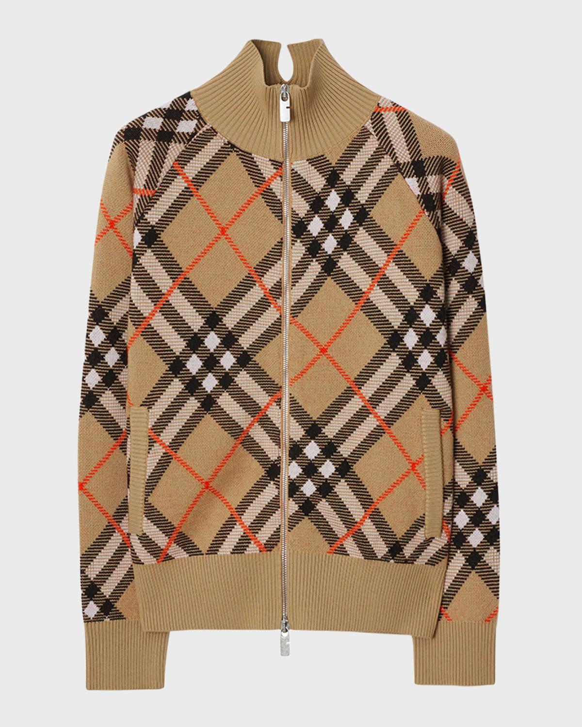 check knitwear jacket