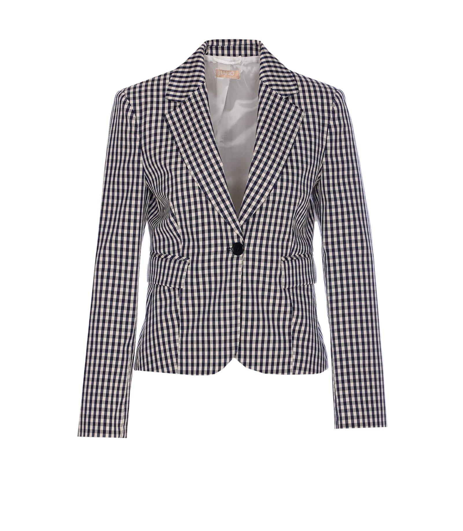 check motif jacket liu-jo