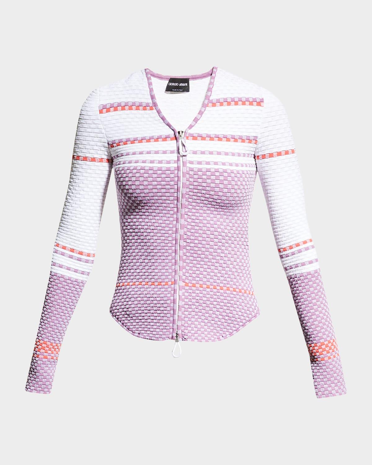 check ottoman jacquard jacket