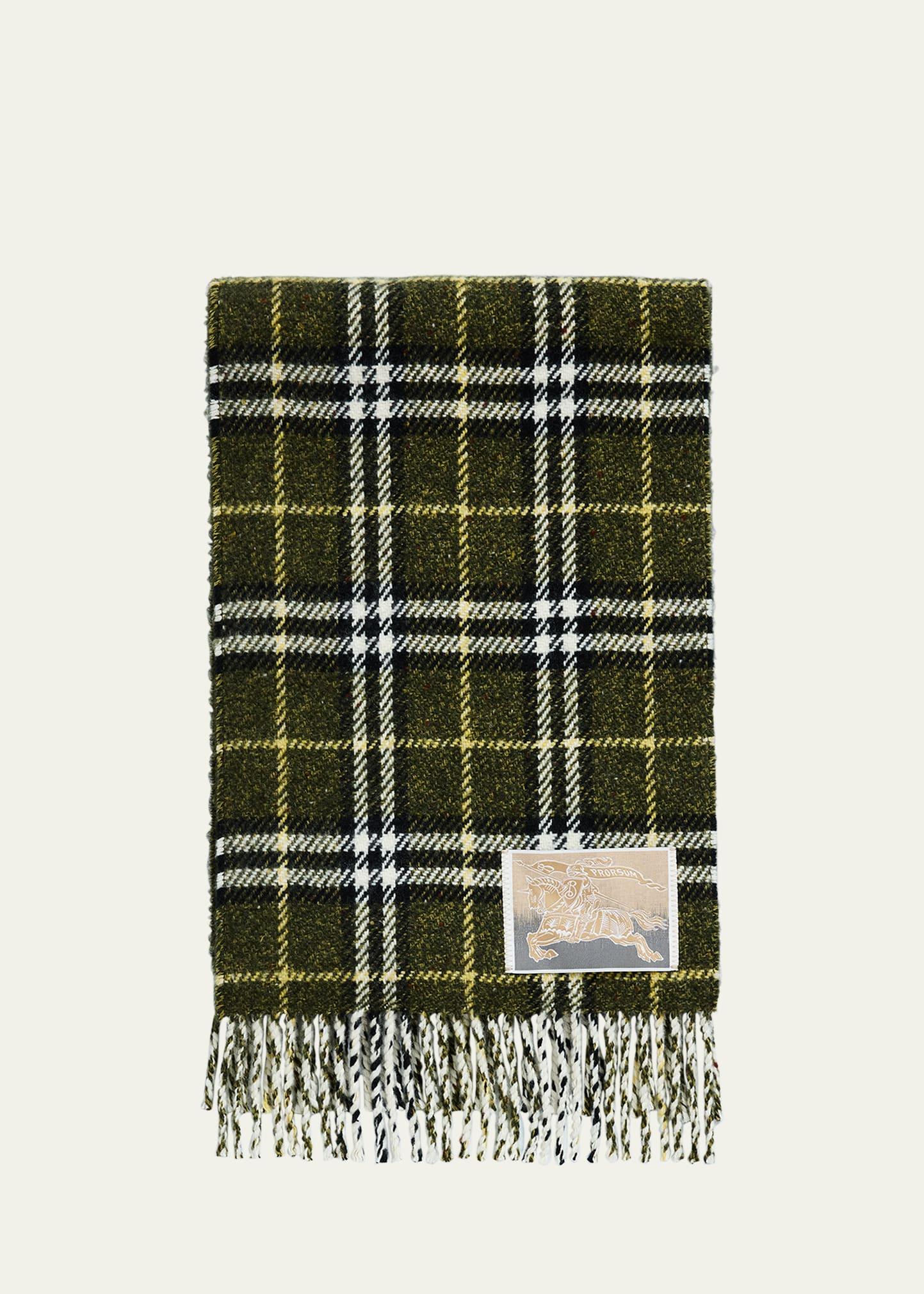 check-print cashmere blend scarf